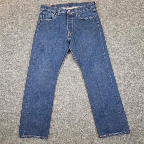 Levi's Other - Levis 501 Original Fit Jeans Mens 34x30 Blue Denim Button Fly Straight Leg Dad